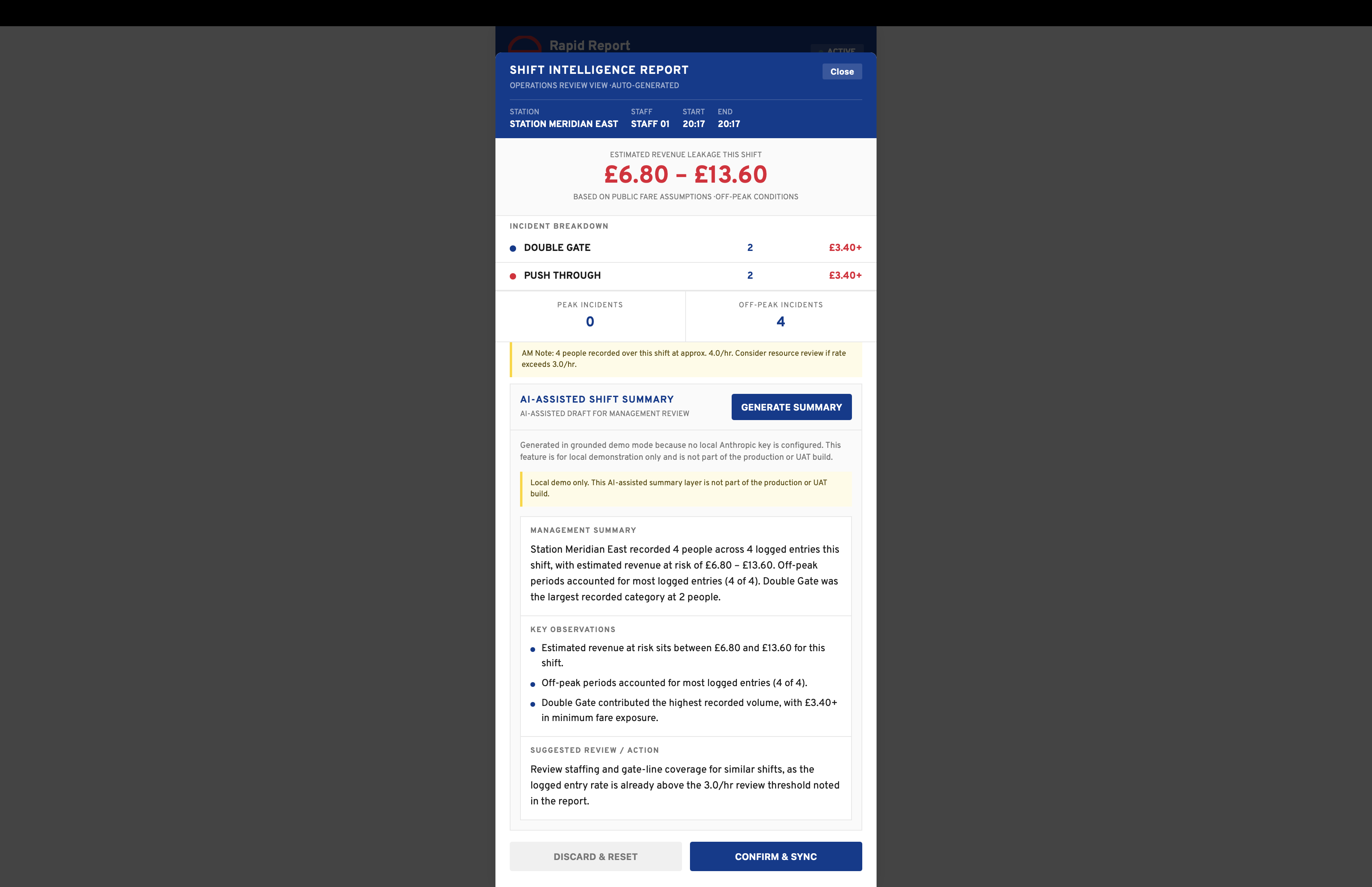 Rapid Report AI-assisted summary demo